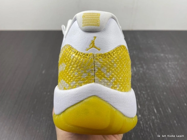 AH7860-107 Jordan Snakeskin Air 11 Low Yellow WMNS 0705